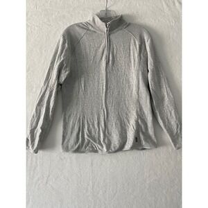 Tasc Performance Womens Sm Heather Gray Quarter Zip Ribbed Pullover Active Top